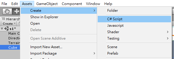 create a csharp script