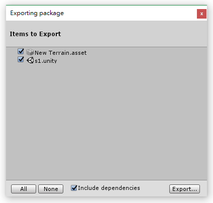 export the resource from unity