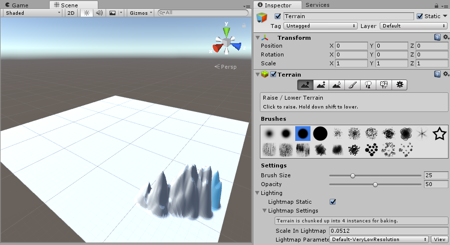 raise / lower terrain